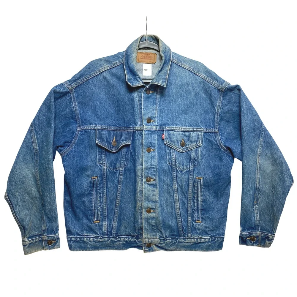 Levi's Denim Trucker Jacket Mens Large Blue Vintage 90s Made in USA 70507-0214 - Picture 1 of 12
